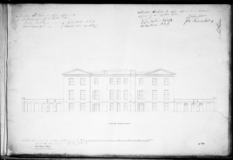 Aberdeen, Albyn Place, Mrs Elmslie's Institution.
Photographic copy of South elevation. Archibald Simpson.1837.
Insc: 'South Elevation'.