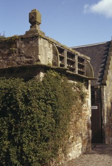 View from the SW of the doocot and sundial.