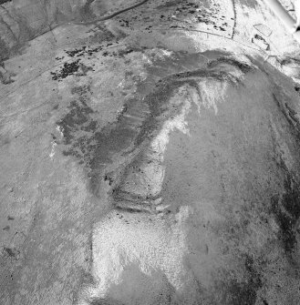 Oblique aerial view of the remains of Ben Effrey fort.
