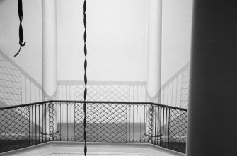 Interior view of Montgomerie House showing detail of landing balustrade.