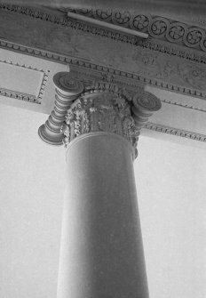 Interior view of Montgomerie House showing detail of column capital in drawing room.