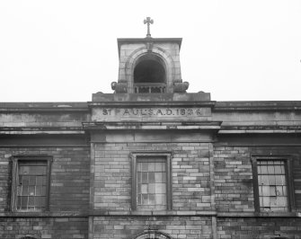 Detailed view of the bellcote at the front facade of St Paul's Church seen from the South West. The bellcote is insc. 'St Paul's 1836.'
