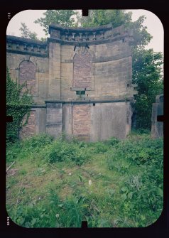 View from N showing remains of quadrant screen wall, Mavisbank House.