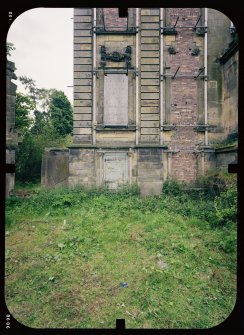 View from NE showing stabilised remains of main block, Mavisbank House.