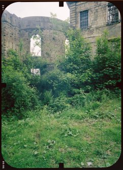 View from W showing remains of quadrant screen wall, Mavisbank House.