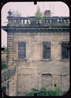 View from NW showing stabilised remains of main block, Mavisbank House.