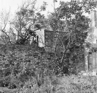 General view of former Relief Church, 75 North Castle Street, Banff, from adjacent garden.