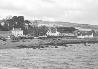 View showing Sea Gate, Pier House and Clock Tower, Lamlash, Isle of Arran, North Ayrshire 