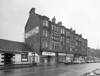 Uddingston.  Main Street. Tunnock's Tea Room. View from SE.