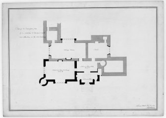 Digital copy of plan of principal floor showing additions and alterations by William Burn.
Insc: '76 George Street May 28 1819' and 'Wm Burn'.
Pencil, ink, colour wash on paper
340mm x 470mm