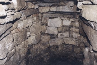 View of walling in cistern (lower chamber).