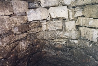 Detail of walling in the lower chamber (cistern).