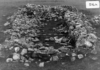 Kebister excavation archive 
35 negatives of Handigert crofthouses, features from the archaeological survey and the settlement (Area II):
3-4: Area II - drain side stones (669) and cut 672 (western end).
5-27: Handigert - various views of units 1-7.
28-29: D30 - dyke/field edge.
30-37: Handigert enclosures, entrance to unit 5, and watermill.