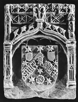 Kebister excavation archive
71 negatives of the armorial stone and teind barn (Area I), plus views of the settlement (Area IV & V):
6-14: Area V - general overview with contexts 1229 & 1230.
15-18: Area I - context 166.
19-20: Armorial stone in situ (Area I).
21-27: Armorial stone.
28-29: Area IV - context 908.
30-70: General and detail of armorial stone.
71: Large negative (7"x10") of the armorial stone - Illustration 184 (1999).