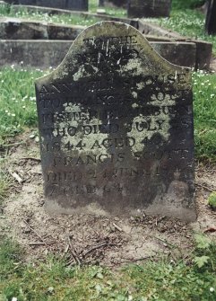 View of headstone.