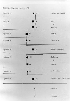 Cutting 6: Sequence diagram.
(NW most boat naust of HY22NW 45 was also uncovered)