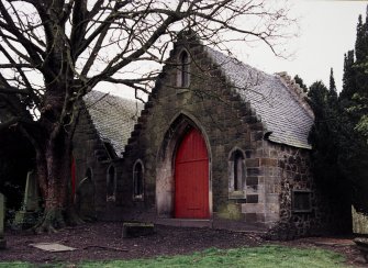 View of Rothes and Strathenory vaults from SE