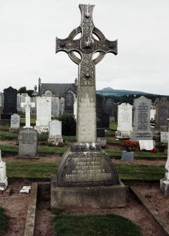 Detail of carved cross monument.