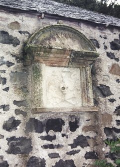 Detail of wall plaque on Kinninmonth Aisle.