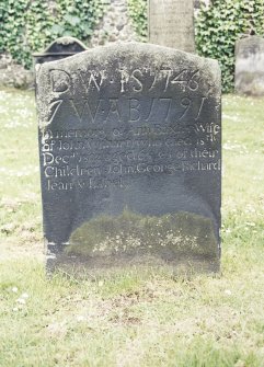 Detail of headstone.