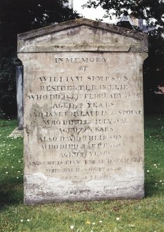 Detail of headstone.