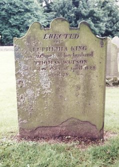 View of headstone.