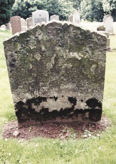 View of headstone.