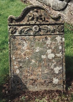 View of headstone.