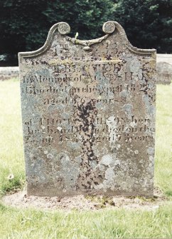 View of headstone.