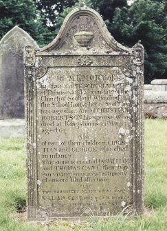 View of headstone.