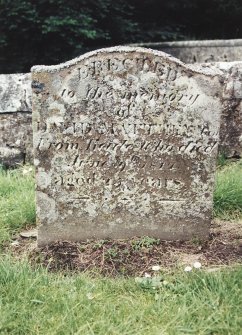 View of headstone.