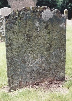 View of headstone.