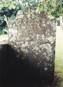 View of headstone.