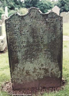 View of headstone.