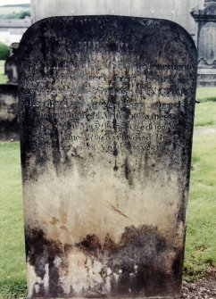 View of headstone.