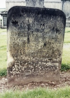 View of headstone.