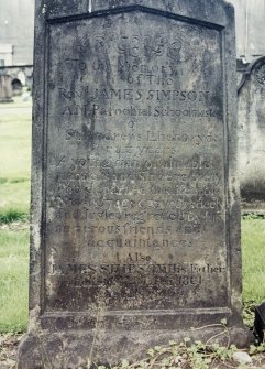 View of headstone.