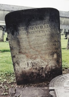 View of headstone.