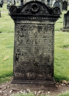 View of headstone.