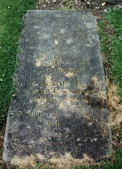 View of headstone.