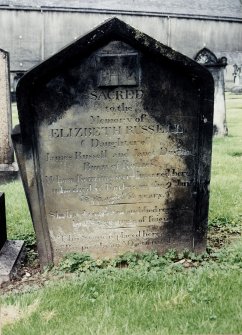 View of headstone.