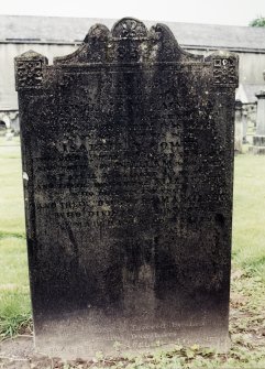 View of headstone.