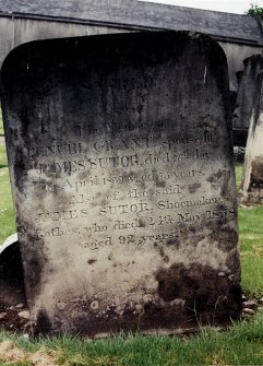 View of headstone.