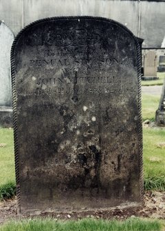 View of headstone.