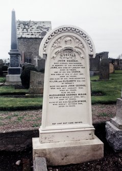 Detail of headstone.