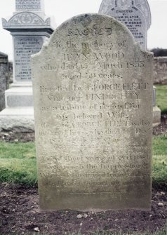 Detail of headstone.