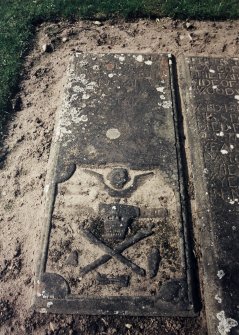 View of grave slab.