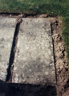 View of grave slab.