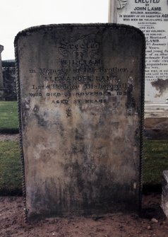 View of headstone.