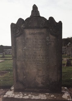 View of headstone.